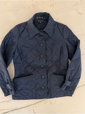Women’s Brooks Brothers Quilted Blue Jacket Sz Medium Meritage Homes